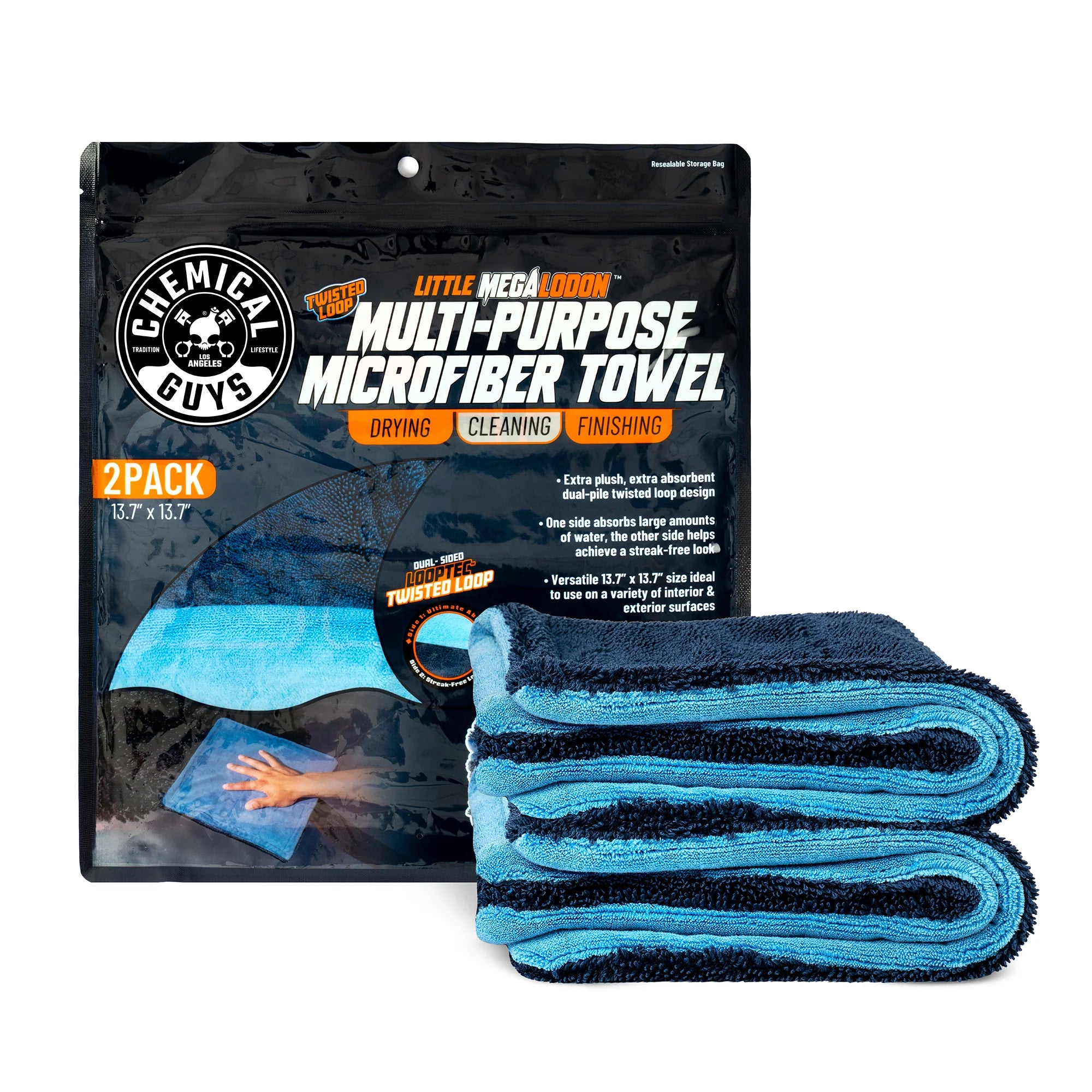 LittleMegalodonMulti-PurposeMicrofiberTowel2-Pack