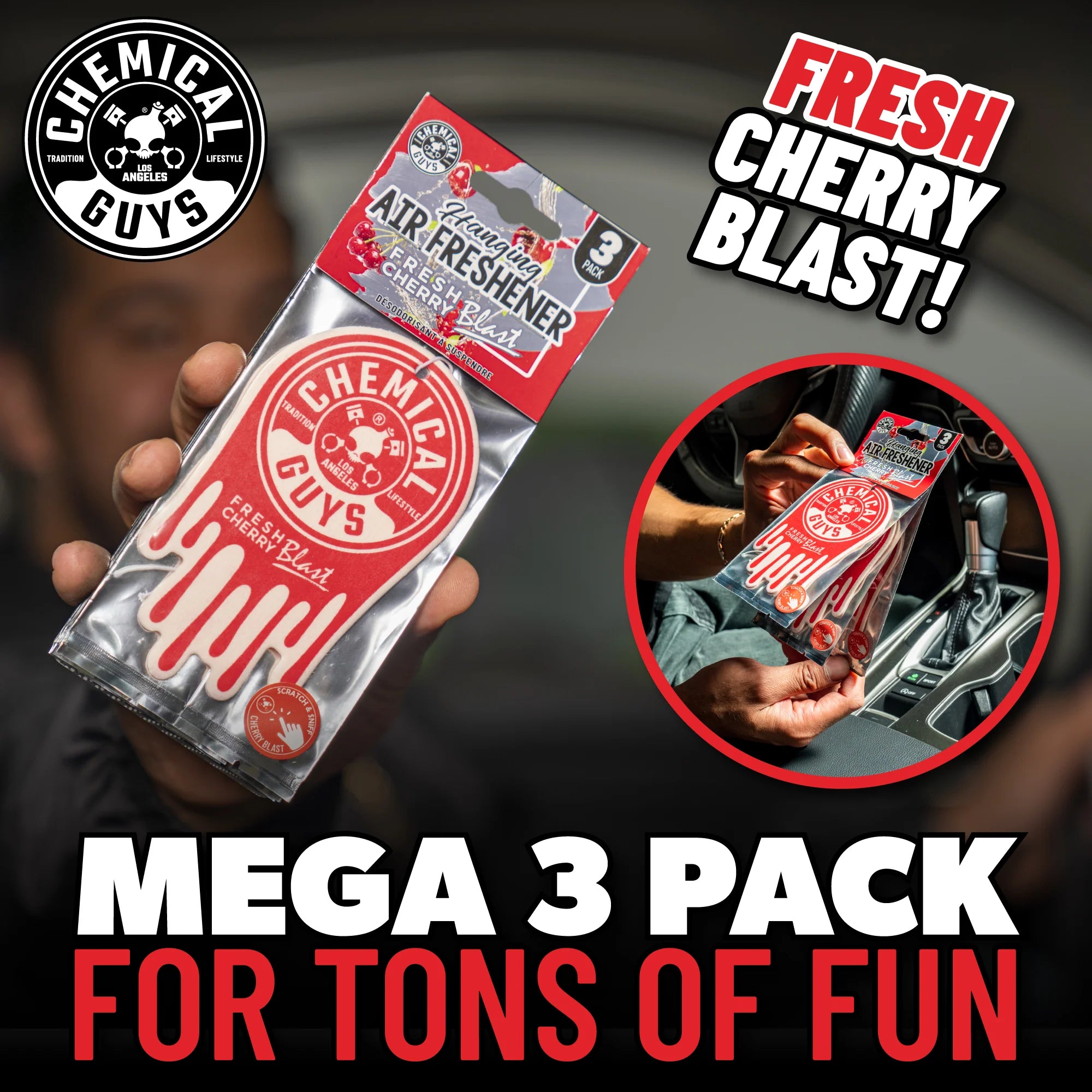 FreshCherryBlastHangingAirFreshener3-Pack - Image 3