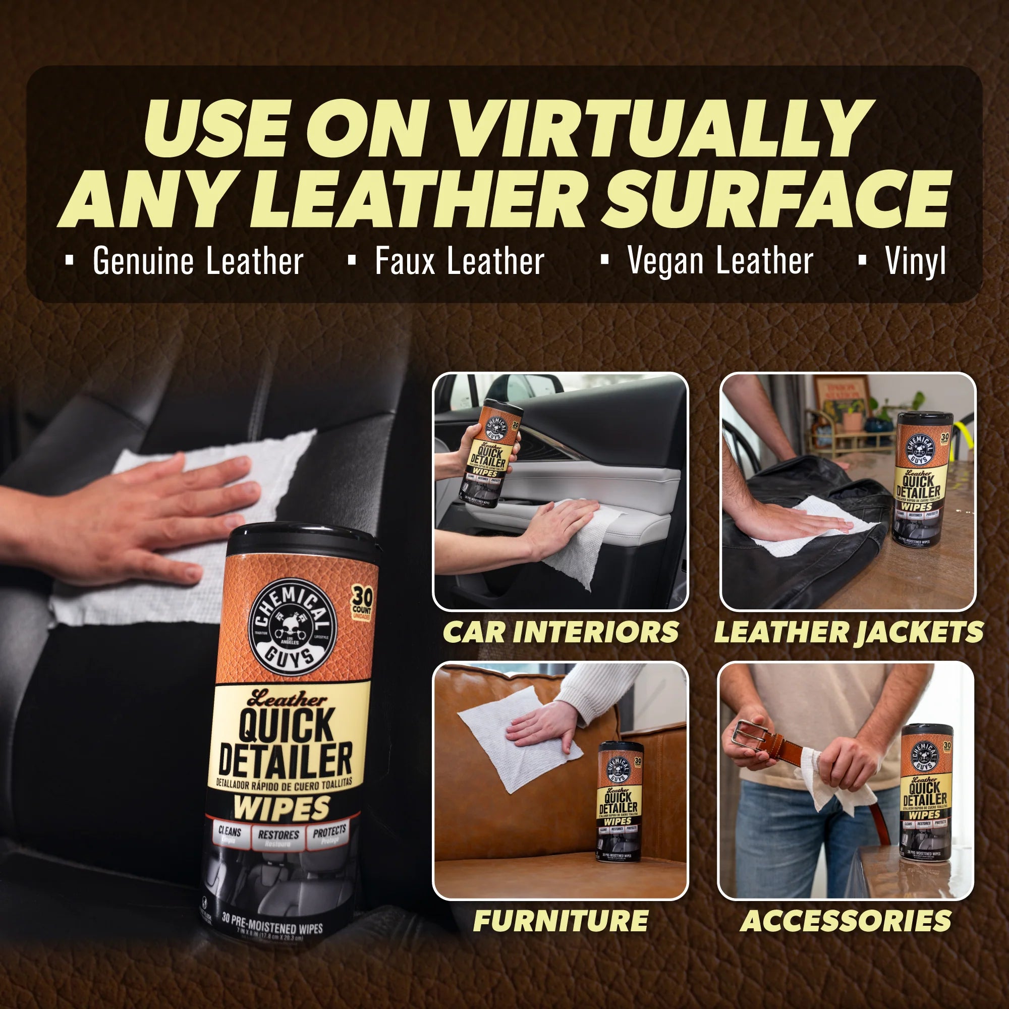 LeatherQuickDetailerWipes3-PackKit - Image 3